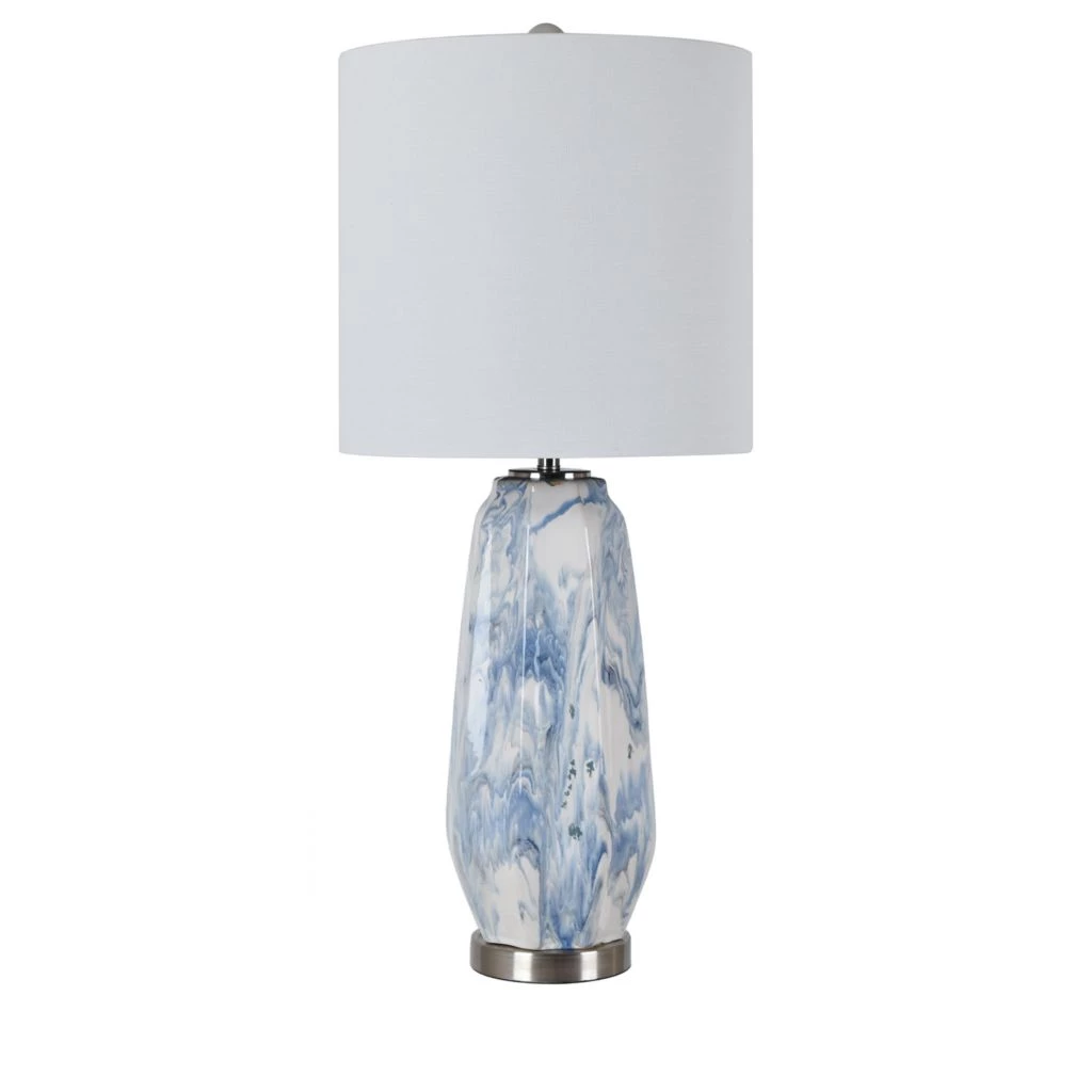 Crestview Collection Marley Blue Swirled Ceramic Table Lamp, CVAZP027 3 Crestview Collection Marley Blue Swirled Ceramic Table Lamp, CVAZP027