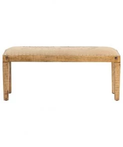 Crestview Collection Bengal Manor Mango Wood Burlap Bench, CVFNR309