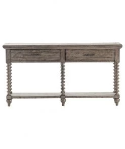 Crestview Collection Pembroke Plantation Recycled Pine Turned Leg Contemporary Console, 2-Drawer, CVFVR8035