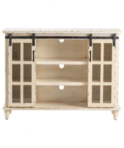 Crestview Collection Peyton Antique Sliding Console, 2-Door, CVFZR4056