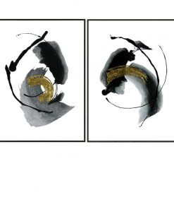 Crestview Collection Glitz 24 in. x 2 in. x 32 in. Cotton Canvas Paintings, Set of 2, CVTOP2712