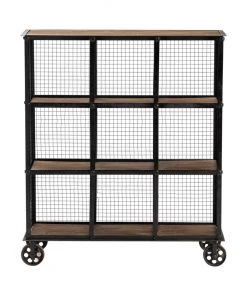 Crestview Collection Industrial Metal and Wood Bookcase, CVFZR1004