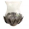 Crestview Collection Large Oasis Hand-Finished Metal Lotus Hurricane -Crestview Collection sale 1713232