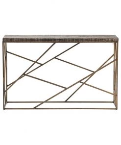 Crestview Collection Bengal Manor Crazy Cut Iron Console Table, CVFNR684