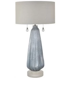 Crestview Collection Blakely Glass Twin Pull Chain Table Lamp, CVAZBS077