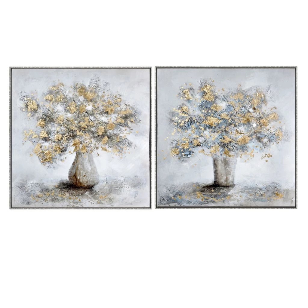 Crestview Collection Blossoming 39.4 in. x 1.57 in. x 39.4 in. Cotton Canvas Paintings, Set of 2, CVTOP2694 3 Crestview Collection Blossoming 39.4 in. x 1.57 in. x 39.4 in. Cotton Canvas Paintings, Set of 2, CVTOP2694