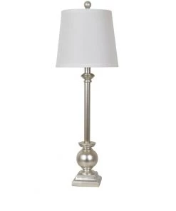 Crestview Collection Resin Buffet Table Lamp, Silver, AVP870SNG