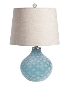 Crestview Collection Glass Table Lamp, Sea Blue, ABS1429BUSNG