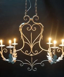 Crestview Collection St. Laurant Vintage Iron Chandelier, CVPZDN014