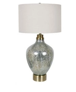 Crestview Collection Celest Glass Table Lamp with Nightlight, CVAZBS044
