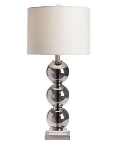 Crestview Collection Glass and Nickel Table Lamp, Gray, ABS1519SMSNG