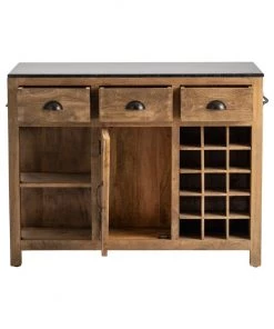 Crestview Collection Bengal Manor Mango Wood and Granite Kitchen Island, CVFNR490
