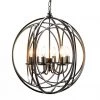 Crestview Collection Willow Round Black Metal Chandelier