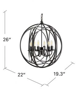 Crestview Collection Willow Round Black Metal Chandelier -Crestview Collection sale 1713395 A4