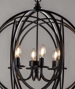 Crestview Collection Willow Round Black Metal Chandelier -Crestview Collection sale 1713395 A6