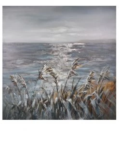 Crestview Collection Calming Ocean 50 in. x 1.38 in. x 50 in. Cotton Canvas, CVTOP2726